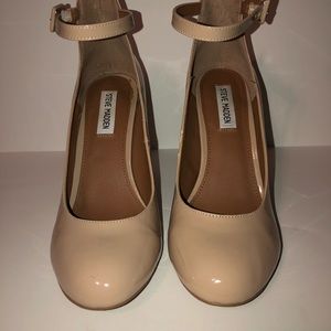 Steve Madden nude heels with ankle strap